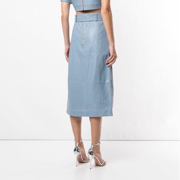 Alice McCall Blue Leather Skirt, size 8UK/4US - Picture 3 of 13